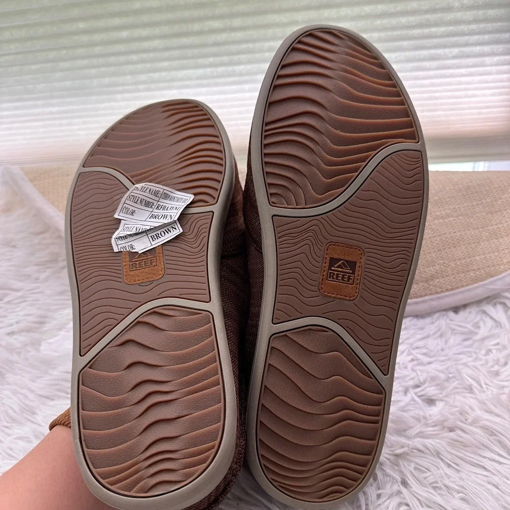 REEF Men's Cushion Bounce Matey Knit Loafers in Brown Size 9 - New Flawed